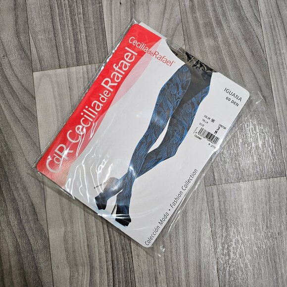 NIP Cecilia de Rafael CDR Iguana Fashion Tights Size M / 3 - Picture 1 of 5